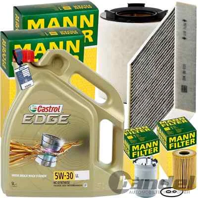MANN-FILTER MANN INSPEKTIONSPAKET+5L CASTROL 5W-30 MOTORÖL passend für VW POLO V 6R1 1.6 TDI