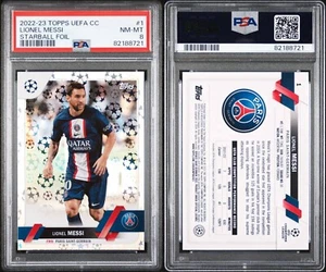2022-23 Topps UEFA CC Lionel Messi PSG #1 Starball Foil PSA 8 - Bild 1 von 1