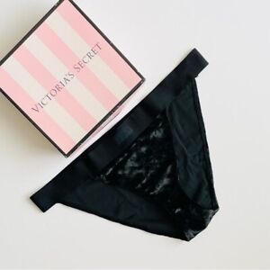 LARGE VS PINK black banded velvet bikini panties