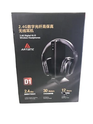 Беспроводные стерео ТВ-наушники, Artiste D1 2,4 ГГц оптоволоконная ТВ-гарнитура для телевизора - Изображение 1 из 4
