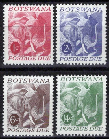 ZAYIX Botswana J4-J7 MNH Postage Due Elephants Wildlife Animals 062723S102M Cover