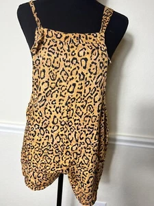 Billabong Youth Girls' Running Wild Overall Romper Animal New L/12 - Picture 1 of 8