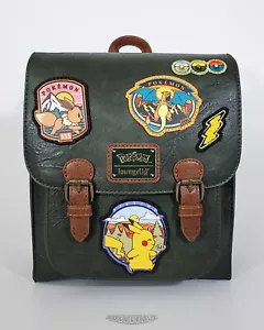 🚦Loungefly Pokemon Scout Patches Mini Backpack - Exclusive - New! - Picture 1 of 15