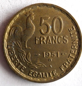 1951 B FRANCE 50 FRANCS - High Quality Coin - FREE SHIP - France Bin 12 - Picture 1 of 2
