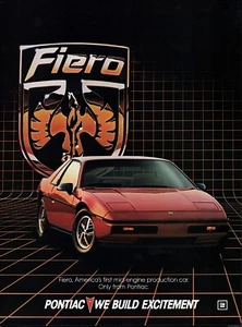 1984 Pontiac Fiero "Amerikas erstes mittelmotoriges Auto" Originalfarbe Anzeige - Bild 1 von 1