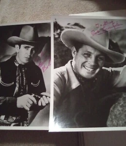 VINTAGE HAND Signed Bob Steele 8x10 Photo & Bob Livingston Photo - Picture 1 of 7
