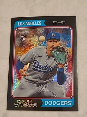 2023 Topps Heritage High Number- Miguel Vargas (RC) BLACK CHROME (SSP) /74 - Image 1 of 3