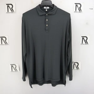 Herren Poloshirt Peter Millar Golf Langarm grau Größe XL Performance Stretch - Bild 1 von 8