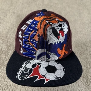 Vintage Super Monterrey Hat Cap Strap Back Men Maroon Soccer Tiger Big Logo 90s - Picture 1 of 9