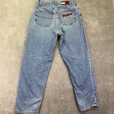 Tommy Hilfiger Jeans Vintage 90s TH Jeans Embroidered Denim Pants Size 34x32 - Image 1 of 4