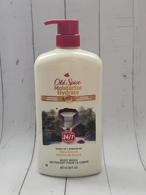 Old Spice 保湿保湿沐浴露乳木果油香味,30 液量盎司  — 第 1/2 张图片