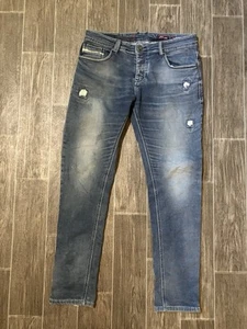 Diesel Industry Narrot Jeans Denim + Sweat Pants Mens Size 34 Button Fly - Picture 1 of 9