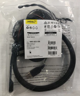 Jabra Evolve 20 MS Mono Wired Headset (4993-823-109) HSC016 - Image 1 of 4