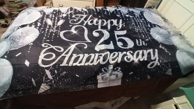 Juego de decoraciones 25 aniversario usado Foto 1 de 4