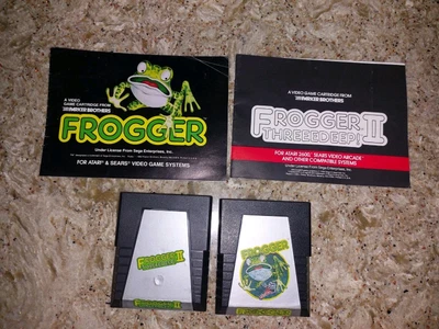 Frogger II Threedeep! Atari 2600 w/ Manual TESTED - Image 1 of 3
