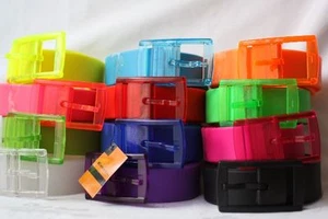 Women's Men's Silicone Fashion Neon Belt Neon Belt LBU303 - Picture 1 of 12
