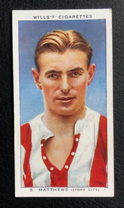 W.D. & H.O. Wills Association Footballers Card 1939 No34 Stanley Matthews Stoke - Picture 1 of 2