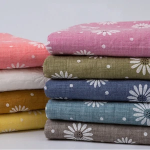 55'' Linen Cotton Fabric Floral Cloth Dress Skirt Apparel Material Sewing Craft - Picture 1 of 16