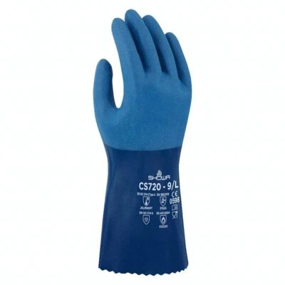 (1Paar=4,77€) 6 Paar SHOWA CS720 Chemikalienschutzhandschuhe Arbeitshandschuhe - Bild 1 von 3