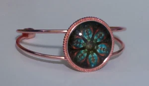 Atemberaubendes Armband aus kupferfarbenem Glas & Metall - Bild 1 von 2