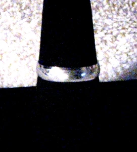Attraktiver Flugzeug Silber Wolfram Spinner Band Ehering Größe 7,5 Hartgebrauch Ring - Bild 1 von 3