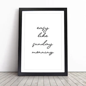 Easy Like Sunday Morning V2 Typography Framed Canvas Wall Art Print Picture - Picture 1 of 9