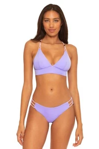 Becca by Rebecca Virtue Wrap Around Jessica Reversible HALTER TOP Sherbet/Violet - Picture 1 of 2