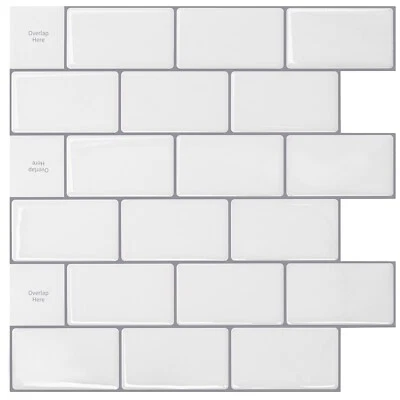 Art3d Peel and Stick Backsplash 12x12 inch Self-Adhesive Subway Wall Tiles(10P) - Image 1 of 4