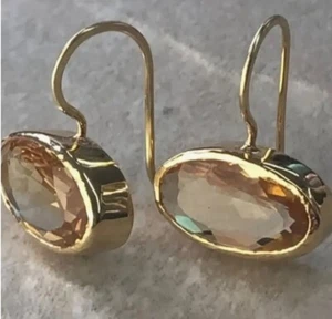 Costume Jewelry Gold Plated Transparent Dangle Earrings - Picture 1 of 3