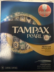 TAMPAX PEARL 18ct Tampons REGULAR Unscented Leakguard Protection - Picture 1 of 2