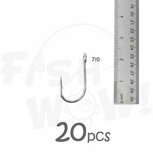 NUEVO 20 piezas Fish WOW!® Talla 7/0 Pesca 6X Ganchos Siwash fuertes con ojo abierto @EE. UU. - Imagen 1 de 4