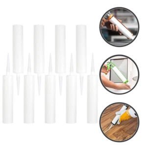 9Pcs Empty Cracks Caulking Sealant Tubes Caulk Reusable Sealer White Tubes - Picture 1 of 9