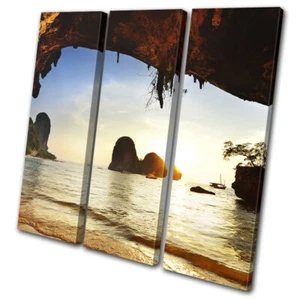 Paradise Islands Thailand Sonnenuntergang Meereslandschaft DISKANT LEINWAND WANDBILD Bild Druck - Bild 1 von 1