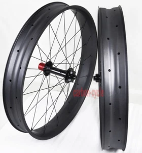 26er Carbon Fat bike Wheels snow Clincher Tubeless disc brake UD Matt 80mm MTB - Picture 1 of 8