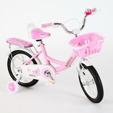 KIDISA™ CHILDREN'S GIRLS PINK BIKE BICYCLE REMOVABLE STABILISERS ALL AGE UK