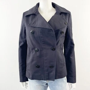 Maison Scotch La Femme Selon Marie Navy Blue Jacket Size 4 Double-breasted Twill - Picture 1 of 12