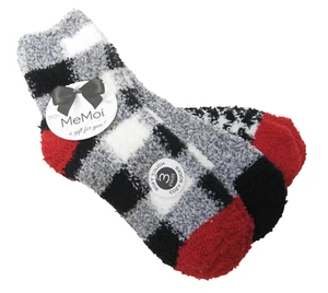 3 Paar MeMoi Damen Hüttenschuhe Socken Asst schwarz weiß rot Hahnentritt Büffel Karo - Bild 1 von 1