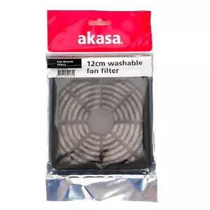 Akasa PC-Gehäuse waschbar 120 mm Lüfterfilter, schwarz Lüfterschutz Staubfilter 12 cm, UK - Bild 1 von 3