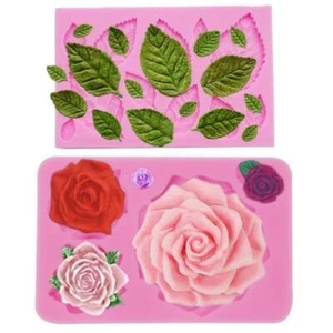 Large Rose Flower Fondant Mold Silicone Leaf Mold for Cake and Craft Projects - Picture 1 of 9