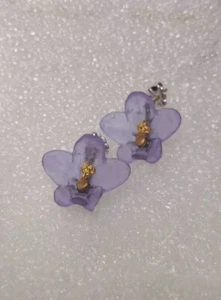 Pendientes MICHAEL MICHAUD violeta africano hechos a mano en EE. UU. plata 925 clutch - Imagen 1 de 11