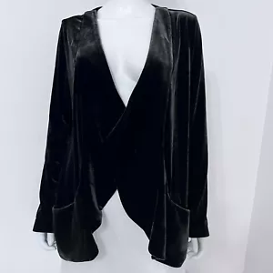 Joseph Ribkoff SZ 10 (M) Black Stretch Velvet Jacket Blazer Pockets NEW - Picture 1 of 12