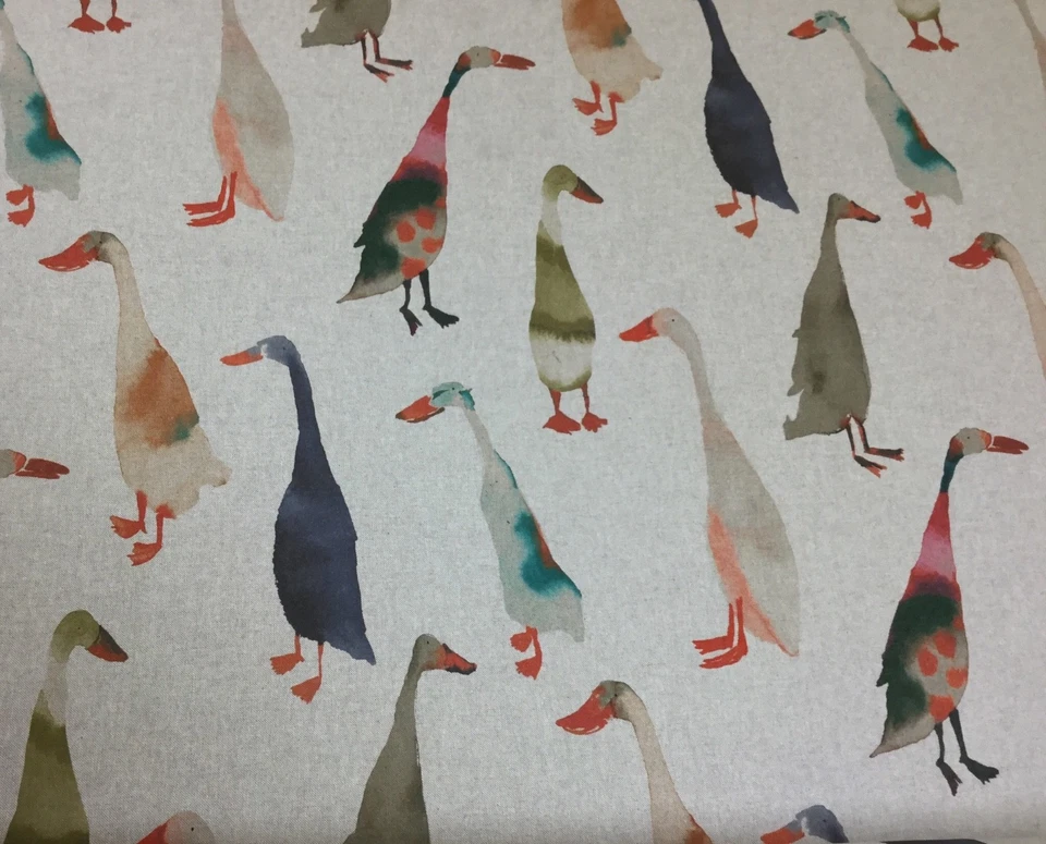 CLARKE AND CLARKE Clarke + Clarke RIVERSIDE Enten Leinen reicher Stoff. Vorhänge/Polster/Handwerk