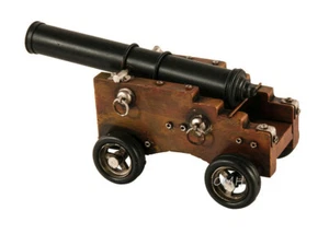 Naval Cannon Metal Model 18th Century Navy 1800 11" Nautical Warship Decor New - Picture 1 of 8