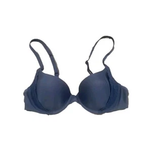 Victoria's Secret BH 34B T-Shirt leicht gefüttert halbblau Spitzenbesatz - Bild 1 von 3