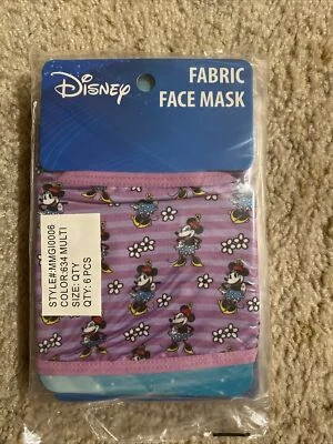 NUEVO Disney PÚRPURA Tela Minnie Mouse MASCARILLA FACIAL Elástica Niños Edades 4 en adelante 6 PIEZAS Foto 1 de 3