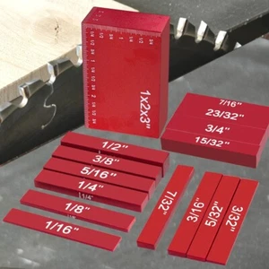 9 Stck. Metrisch Holzbearbeitung Setup Blöcke Höhenmesser für Oberfräse Tischkreissäge Aluminium - Bild 1 von 10