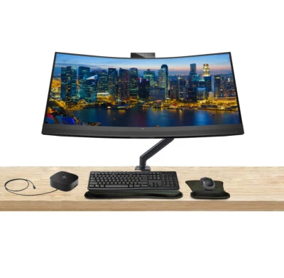 HP EliteDisplay E34m G4 34 inch Curved 2440 x 1440 2K WQHD LCD Monitor, HDMI - Image 1 of 4