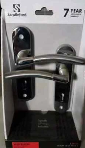 Sandleford Winslow Lock Door Handle Lever Set – Brushed Dual Tone Chrome - Picture 1 of 4