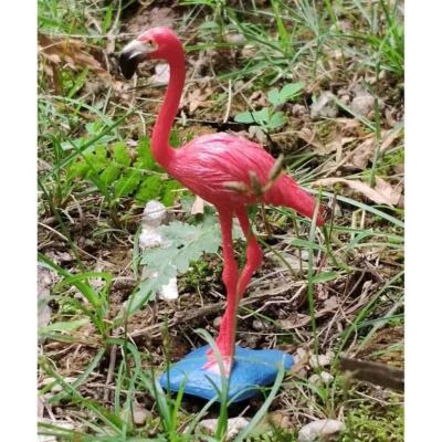 2 Pieces Animals Birds Model Figurine Statue Sculpture Toy Red Flamingo - image 1 of 3