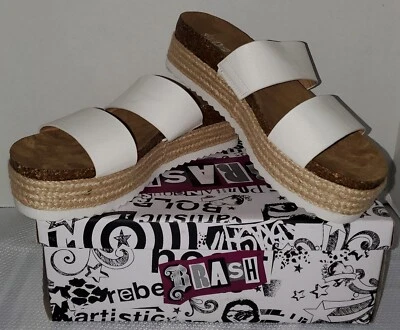 Sandalias blancas de cuña con plataforma Brash Skylne Horizon para mujer talla 8 1/2 Foto 1 de 4